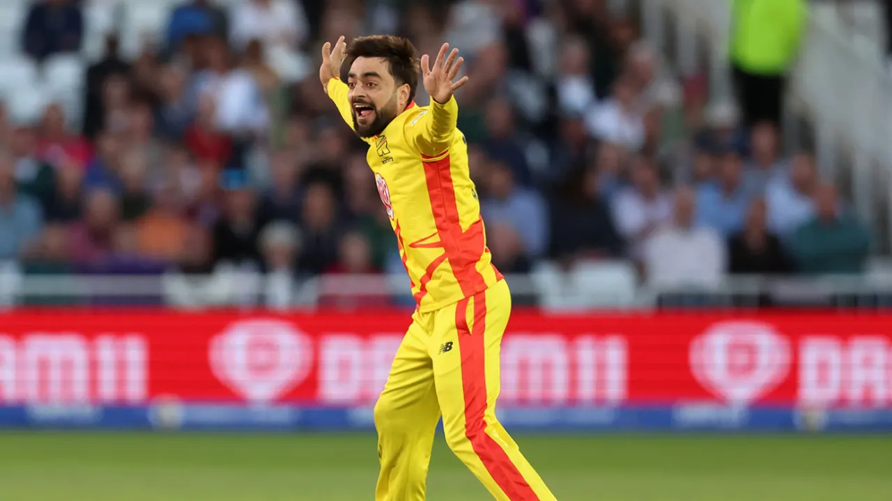 Rashid Khan's four wickets and Alex Hales' 68 runs propel Trent Rockets back on course.