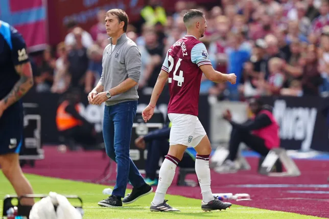 Explanation of Julen Lopetegui's decision to substitute Guido Rodriguez during the first half of West Ham's loss to Chelsea