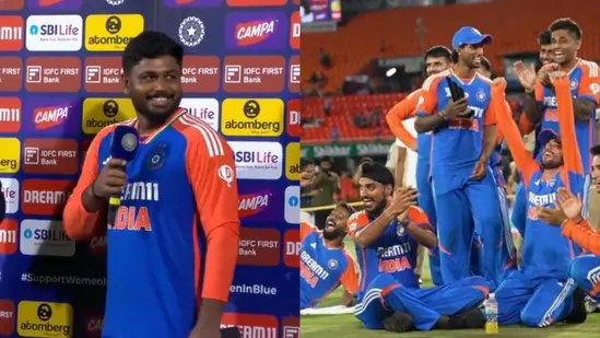 Hilarious moment as Hardik Pandya collapses with laughter, Suryakumar and Arshdeep left stunned as Samson clinches Player of the Match title